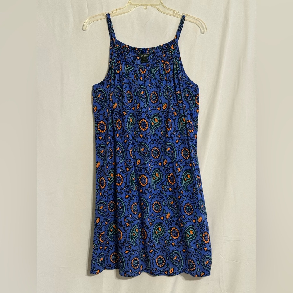 J. Crew Multicolored Paisley Mini Dress Size Large